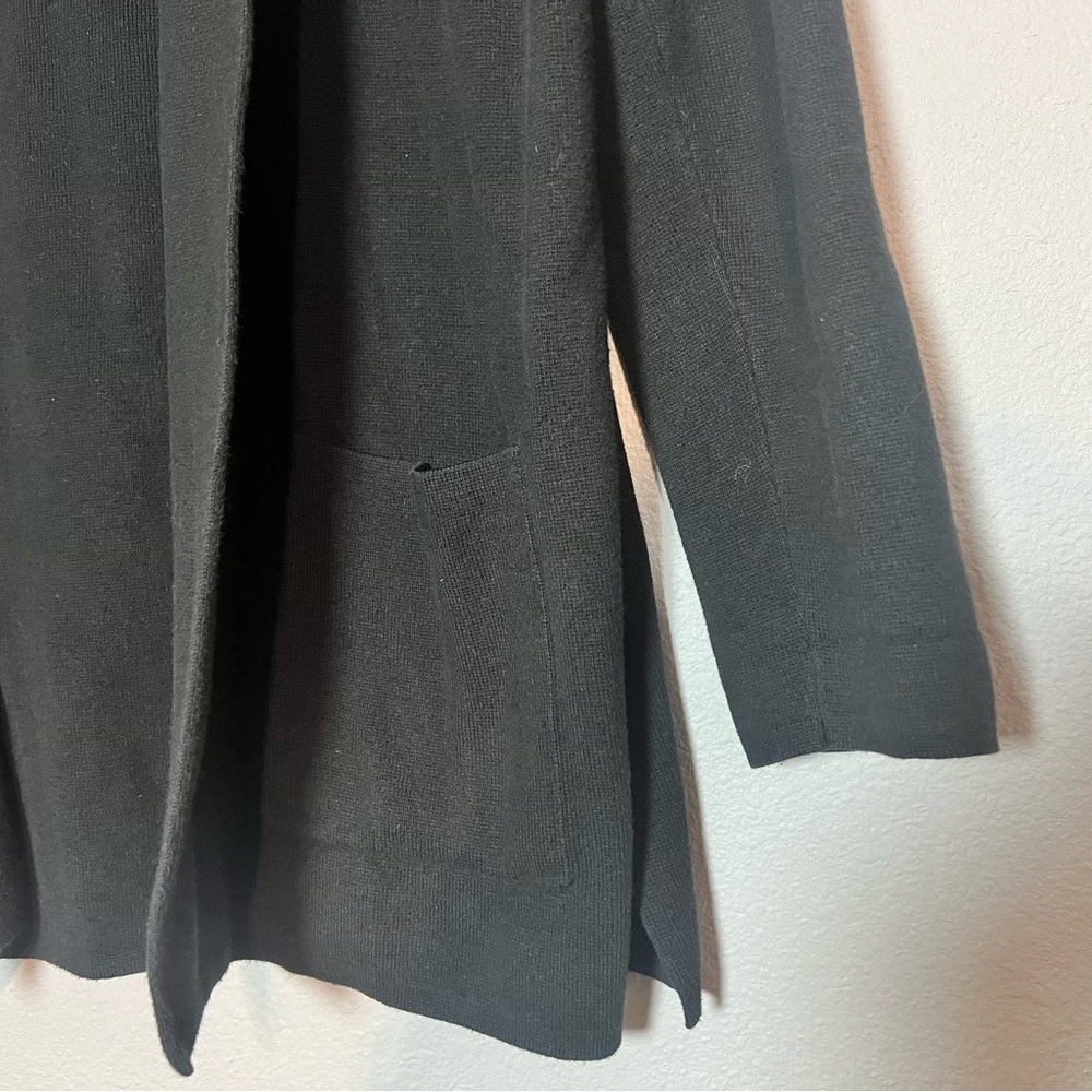 J. Crew Chelsea Sweater Blazer Black Size Medium Cotton Open Cardigan Long - Picture 6 of 10